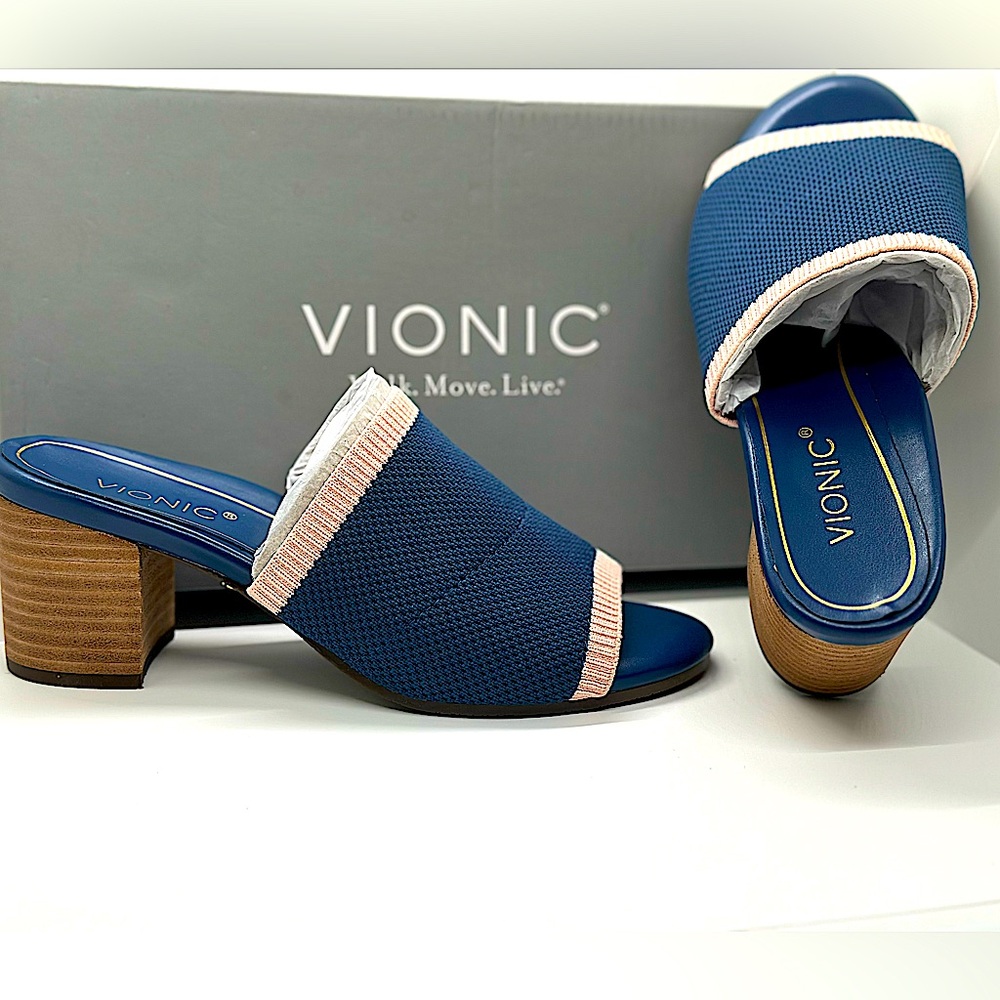 Vionic Fleur Knit heel Sandals NEW in Box